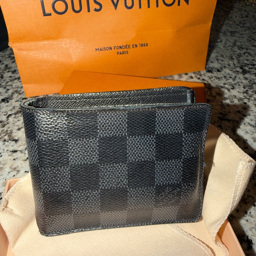 Louis Vuitton Black Textured Wallet